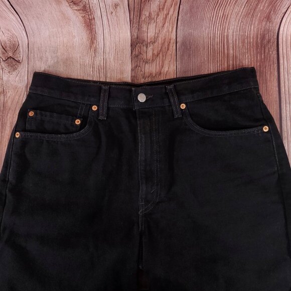 Vintage 90s Levis 550 Relaxed Fit Mens 34 Black Denim Shorts Red Tab USA Made - Picture 5 of 14